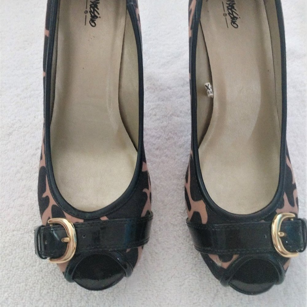 Massimo Peep Toes HIGH HEEL Giraffe Print Pumps